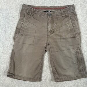 PrAna Shorts Breathe Men's Size 32 X 12 Khaki Belted  Hiking Zip Pocket